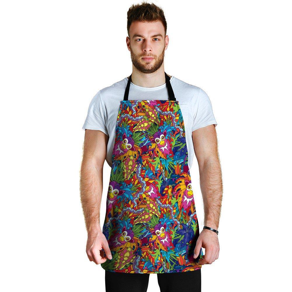 Monkey Trippy Psychedelic Men's Apron-grizzshop