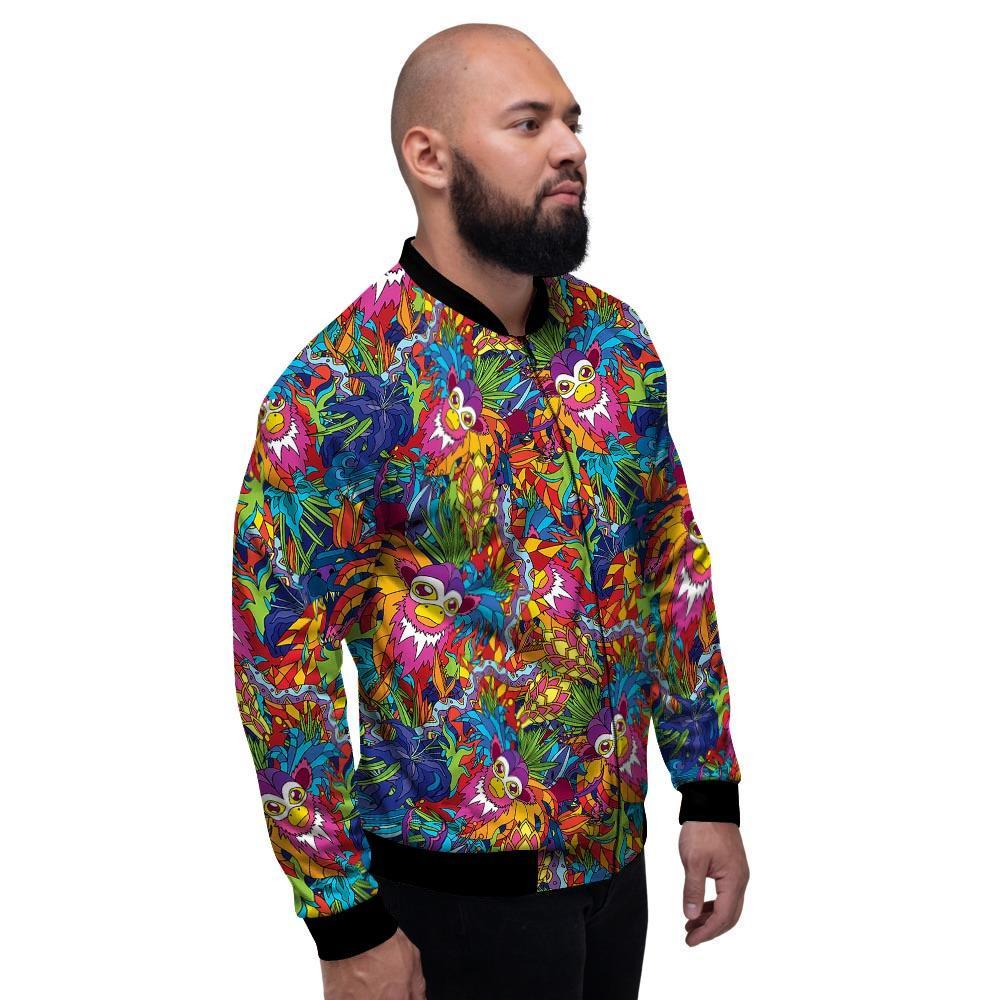 Monkey Trippy Psychedelic Men's Bomber Jacket-grizzshop