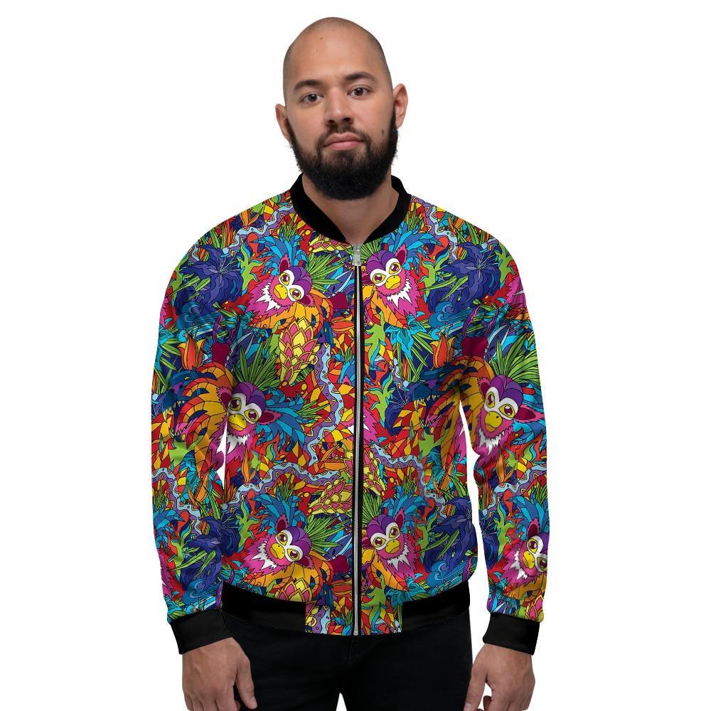 Monkey Trippy Psychedelic Men's Bomber Jacket-grizzshop