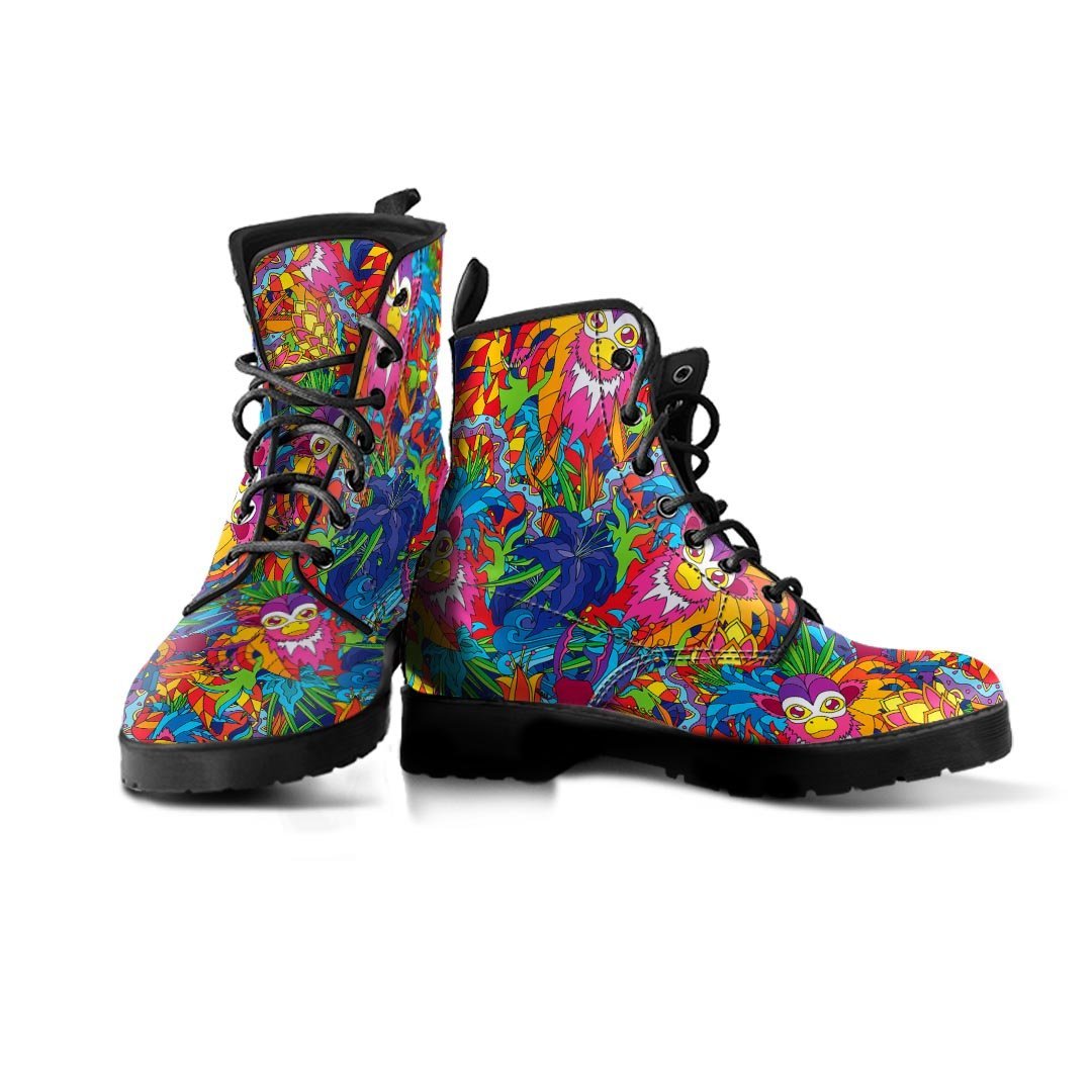 Monkey Trippy Psychedelic Men's Boots-grizzshop