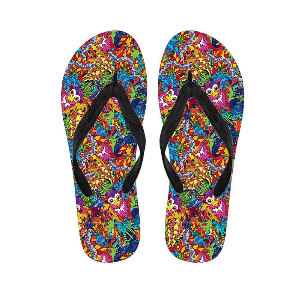 Monkey Trippy Psychedelic Men's Flip Flops-grizzshop