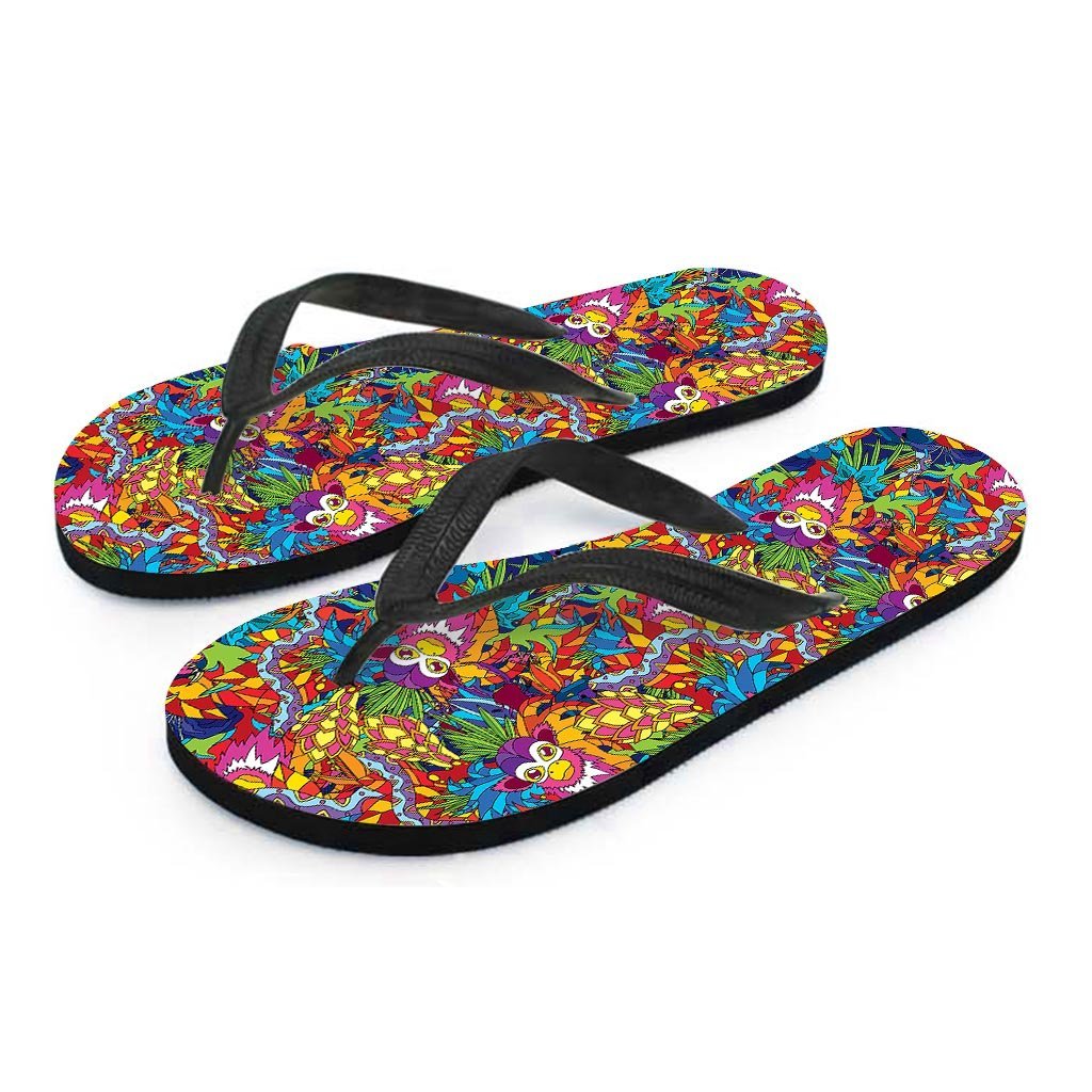 Monkey Trippy Psychedelic Men's Flip Flops-grizzshop