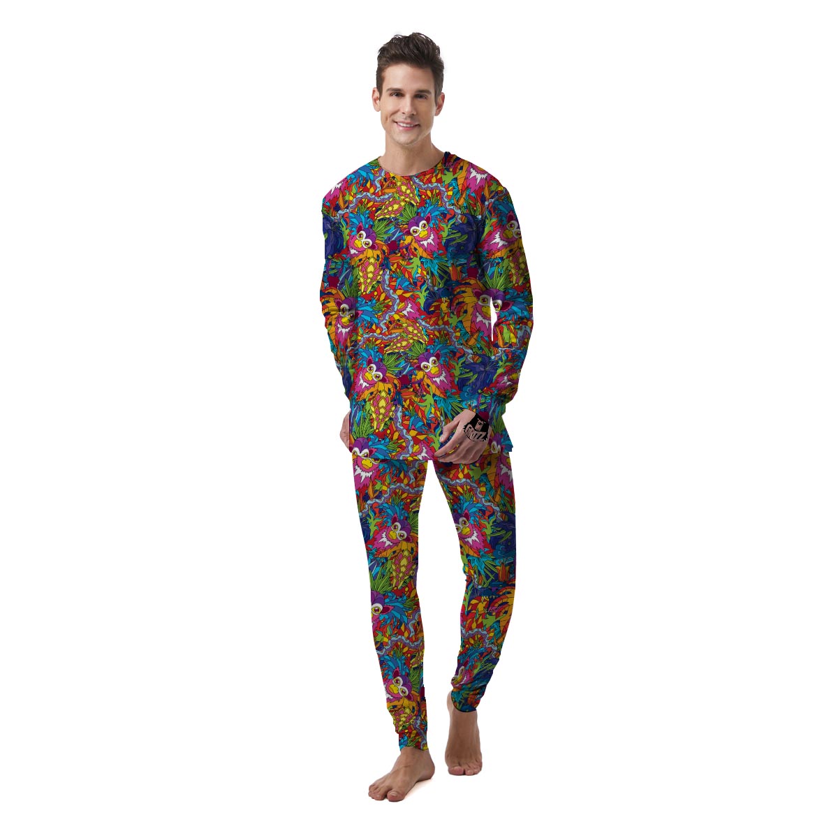 Monkey Trippy Psychedelic Men's Pajamas-grizzshop