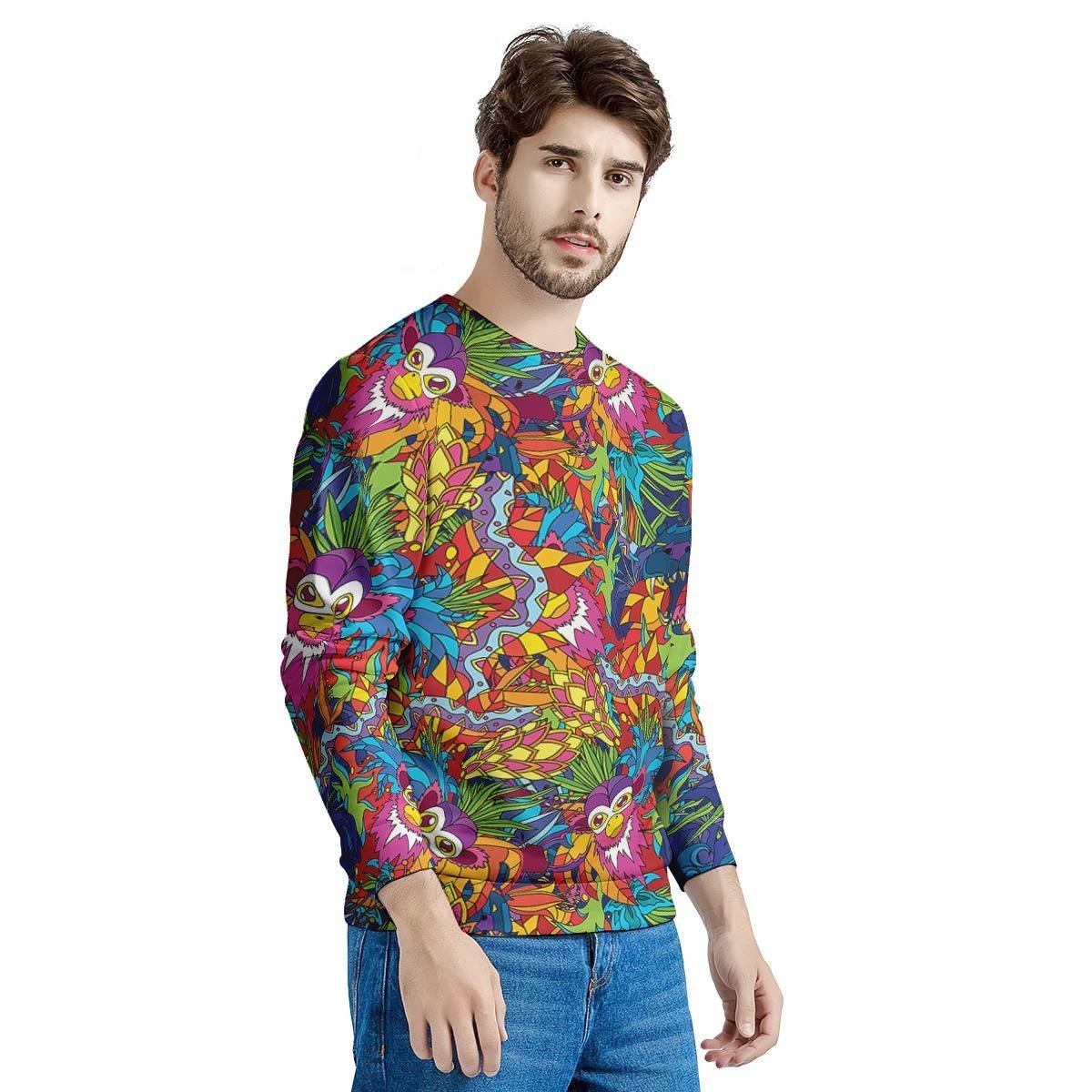 Monkey Trippy Psychedelic Men's Sweatshirt-grizzshop