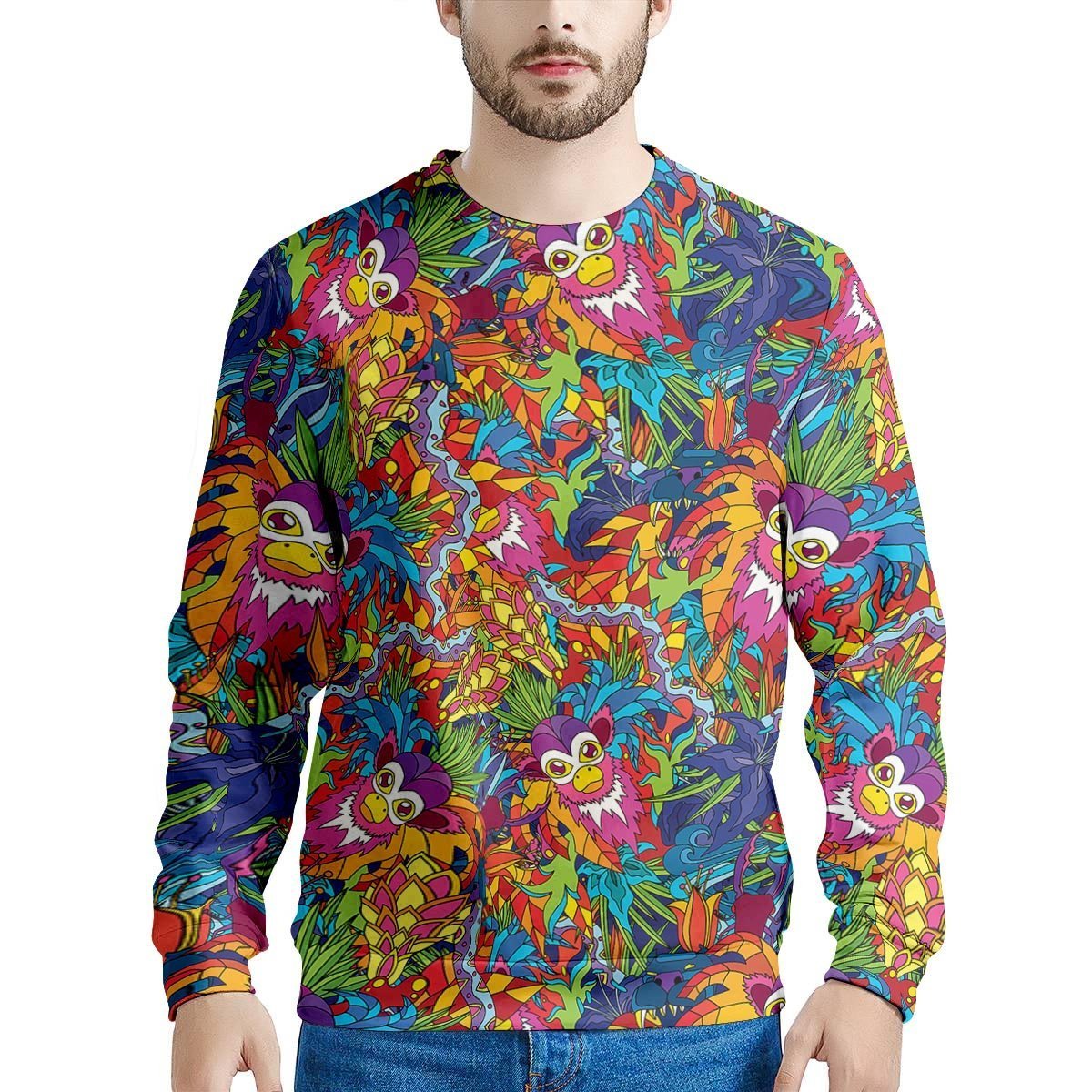 Monkey Trippy Psychedelic Men's Sweatshirt-grizzshop