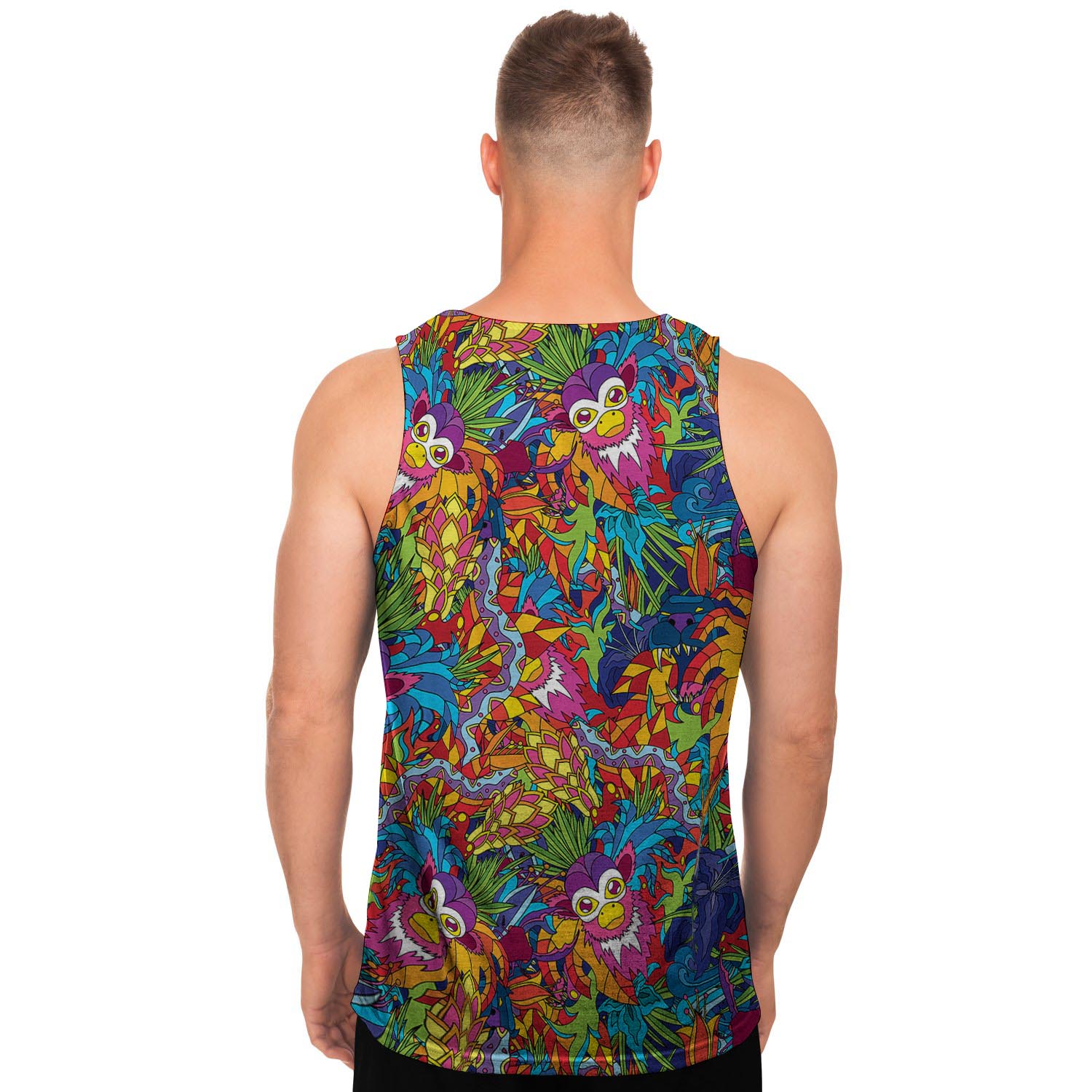 Monkey Trippy Psychedelic Men's Tank Tops-grizzshop