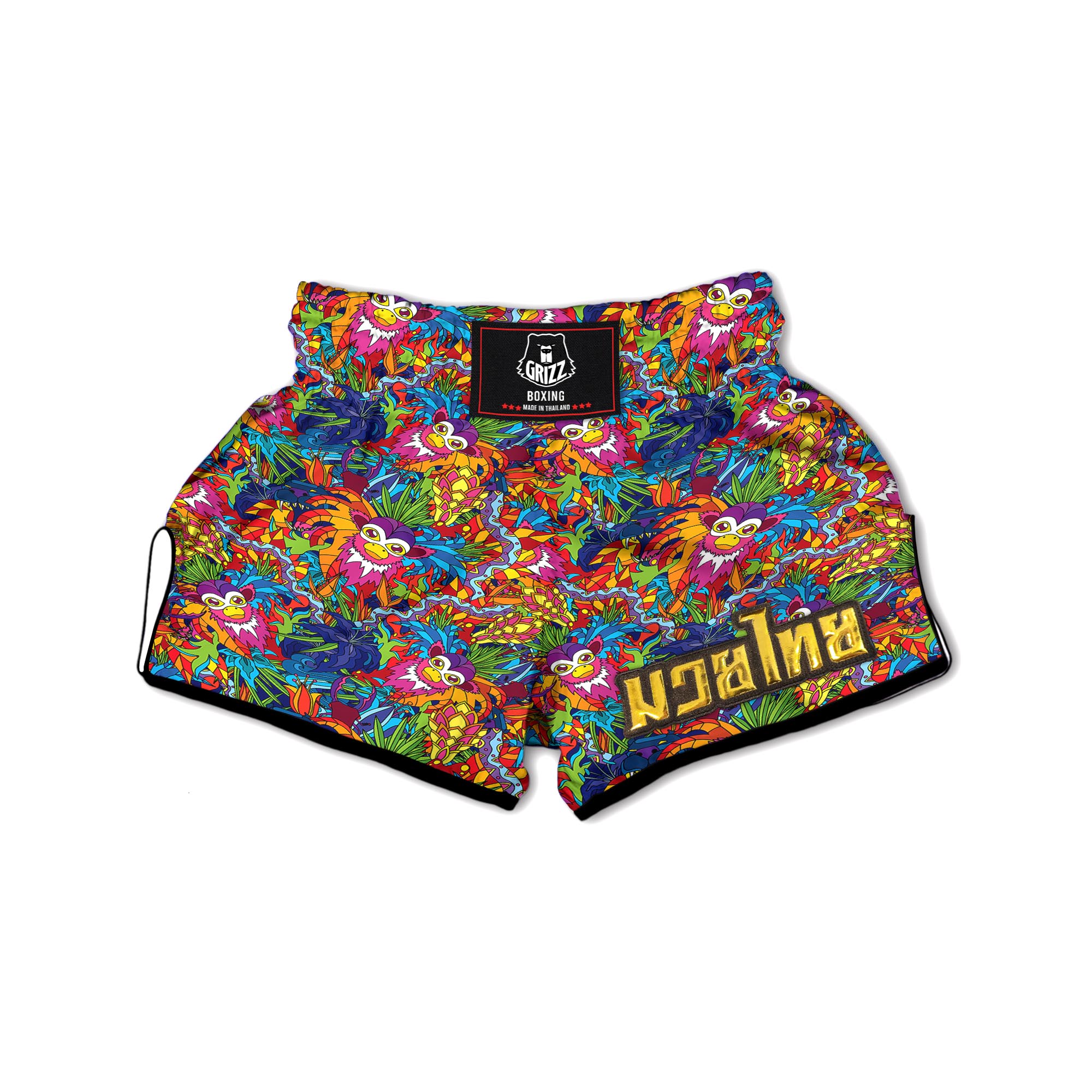 Monkey Trippy Psychedelic Muay Thai Boxing Shorts-grizzshop