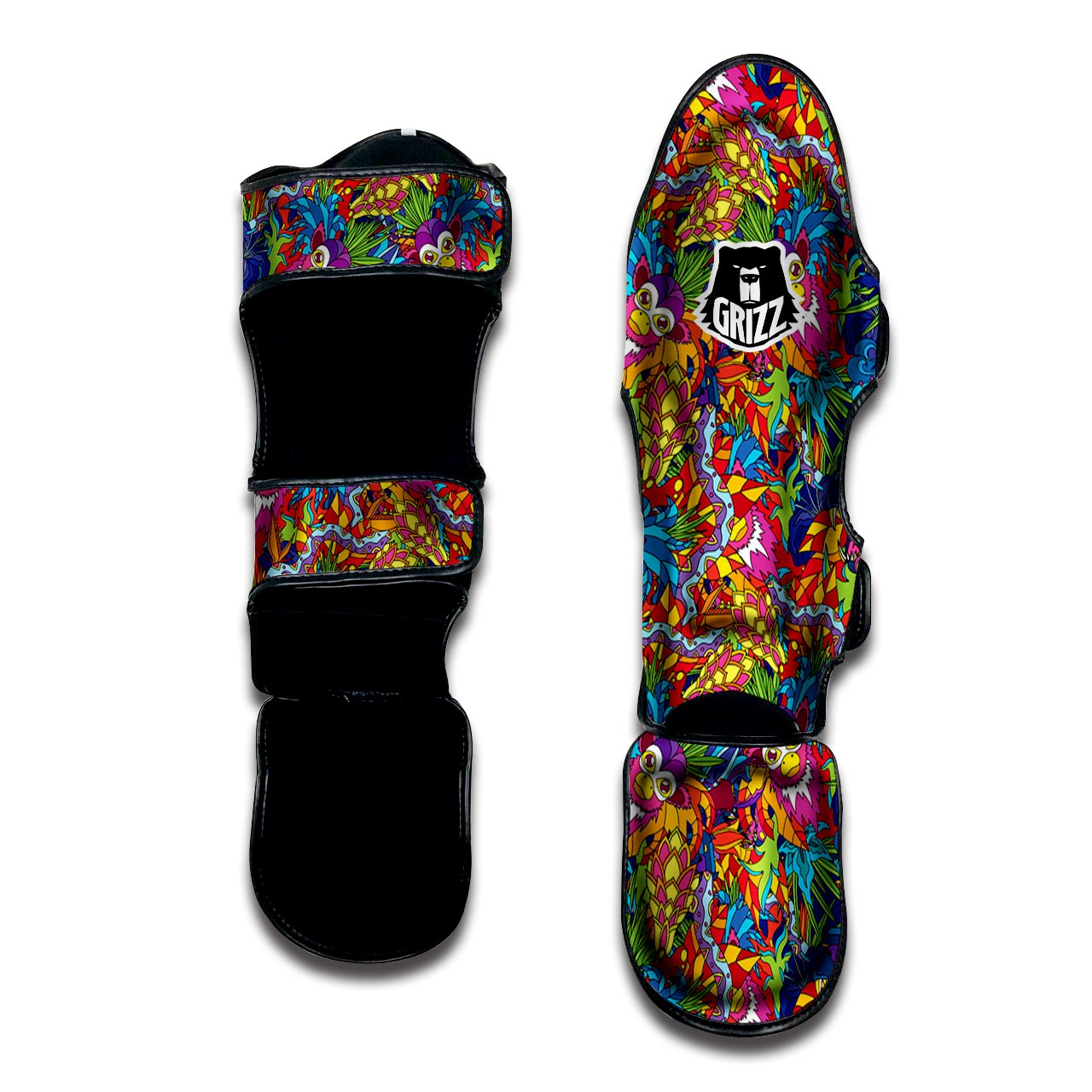 Monkey Trippy Psychedelic Muay Thai Shin Guard-grizzshop