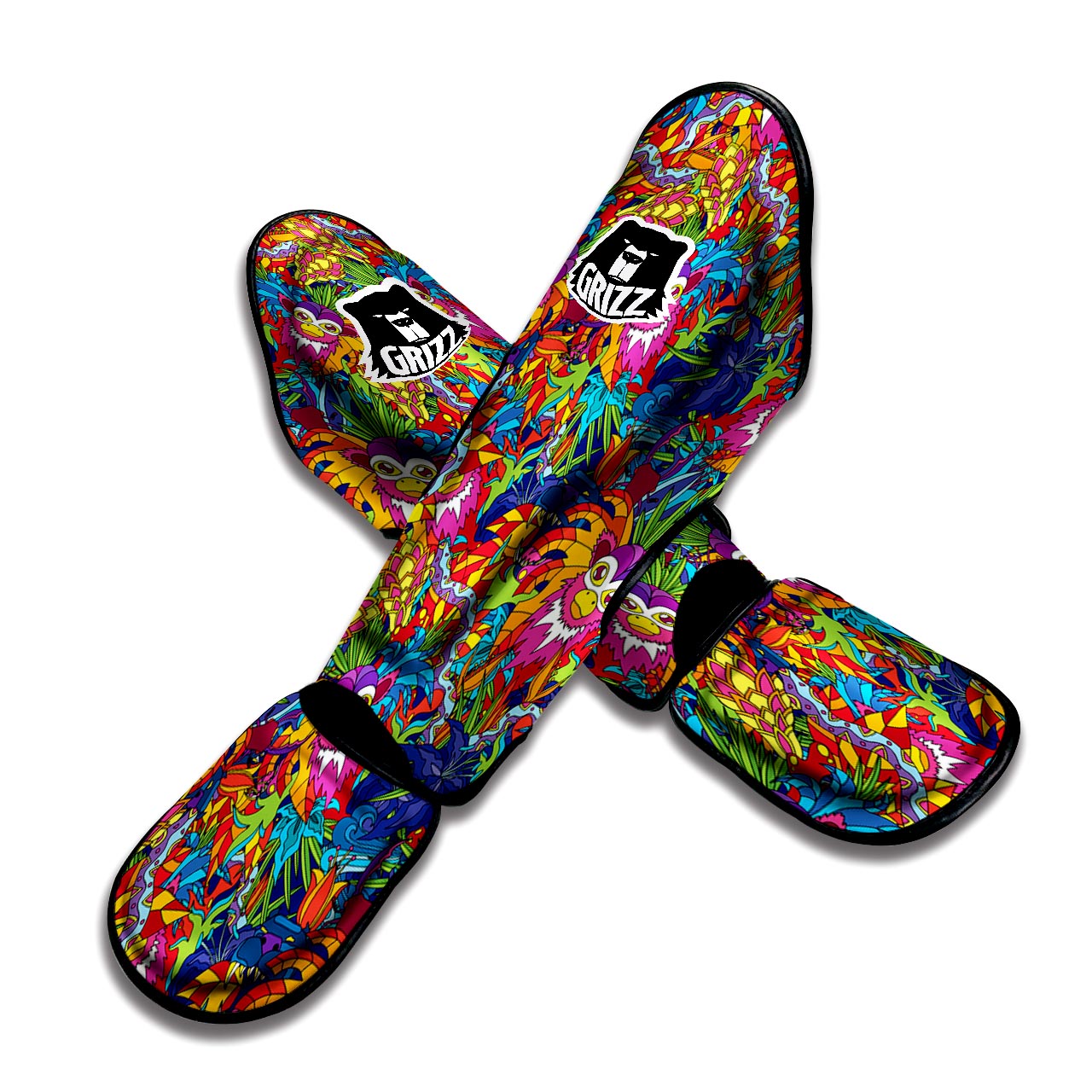 Monkey Trippy Psychedelic Muay Thai Shin Guard-grizzshop