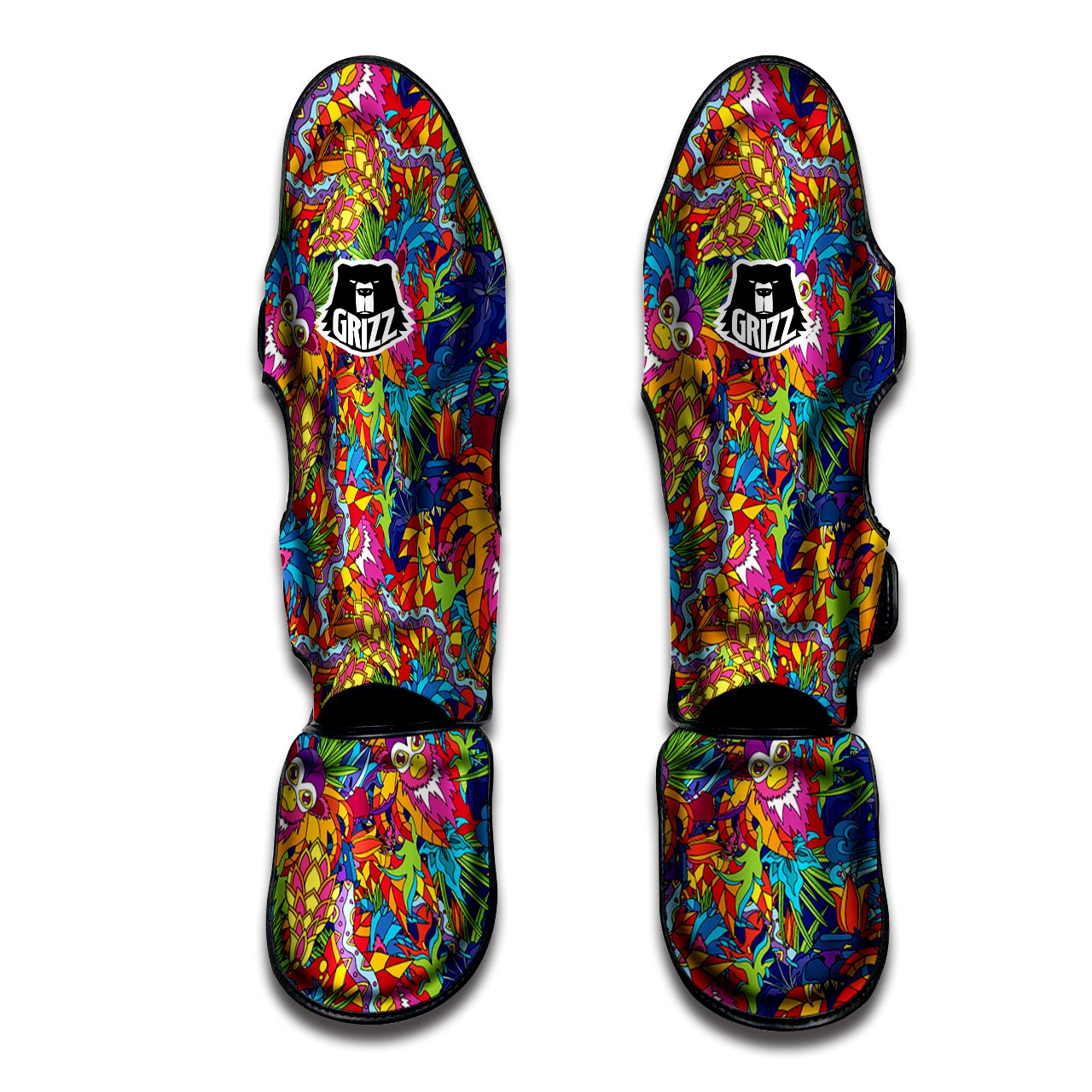 Monkey Trippy Psychedelic Muay Thai Shin Guard-grizzshop