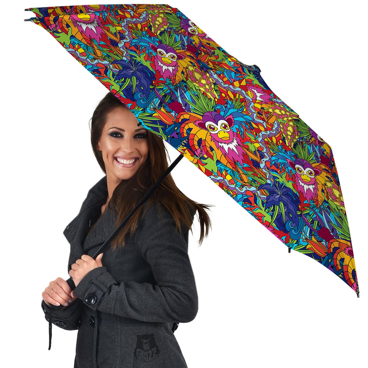 Monkey Trippy Psychedelic Umbrella-grizzshop