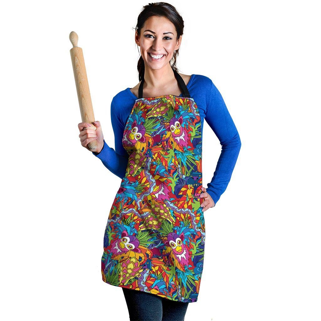 Monkey Trippy Psychedelic Women's Apron-grizzshop