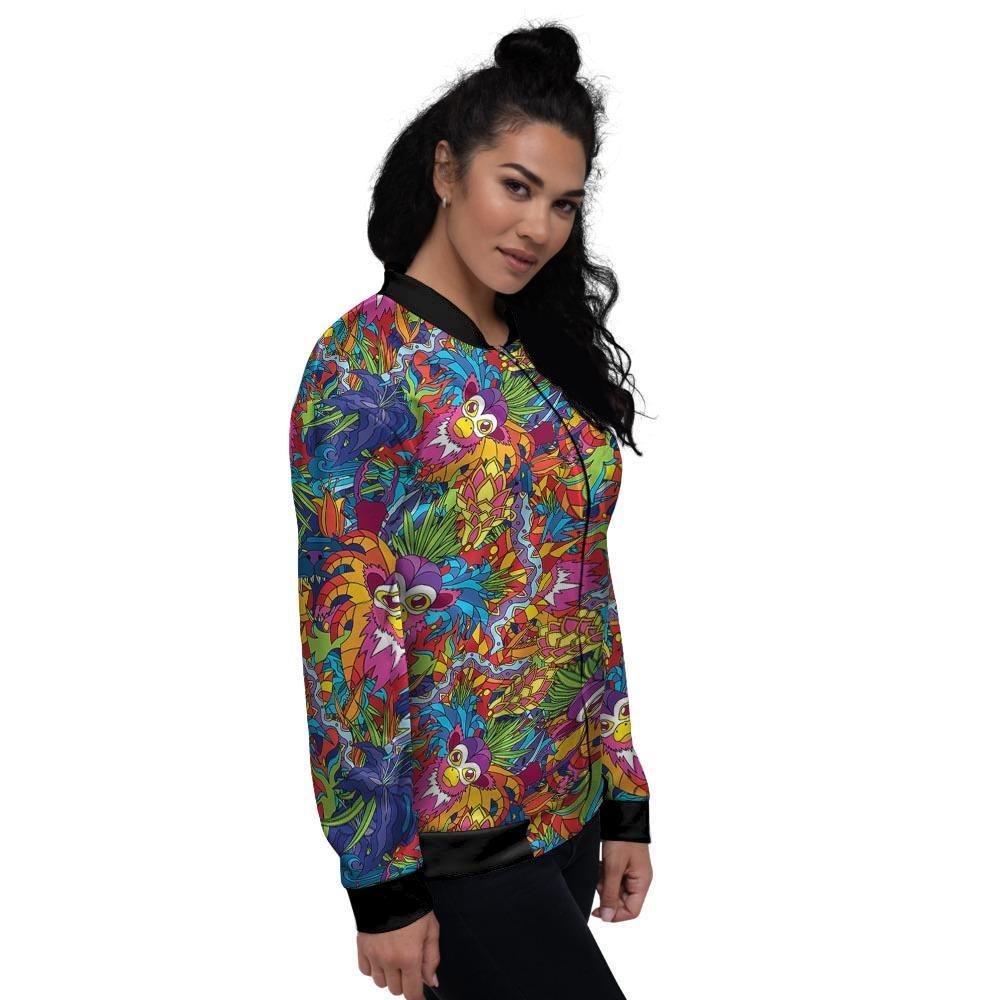 Monkey Trippy Psychedelic Women's Bomber Jacket-grizzshop
