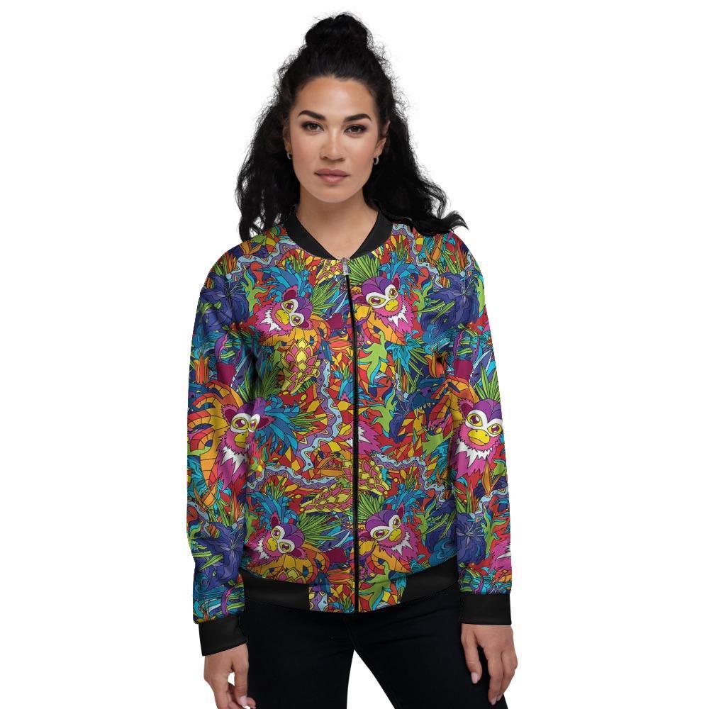 Monkey Trippy Psychedelic Women's Bomber Jacket-grizzshop