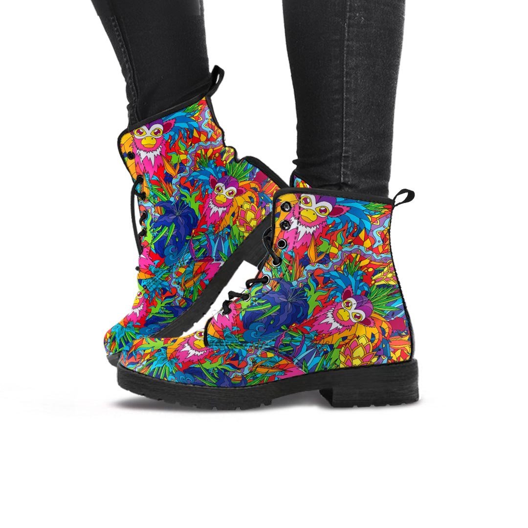 Monkey Trippy Psychedelic Women's Boots-grizzshop