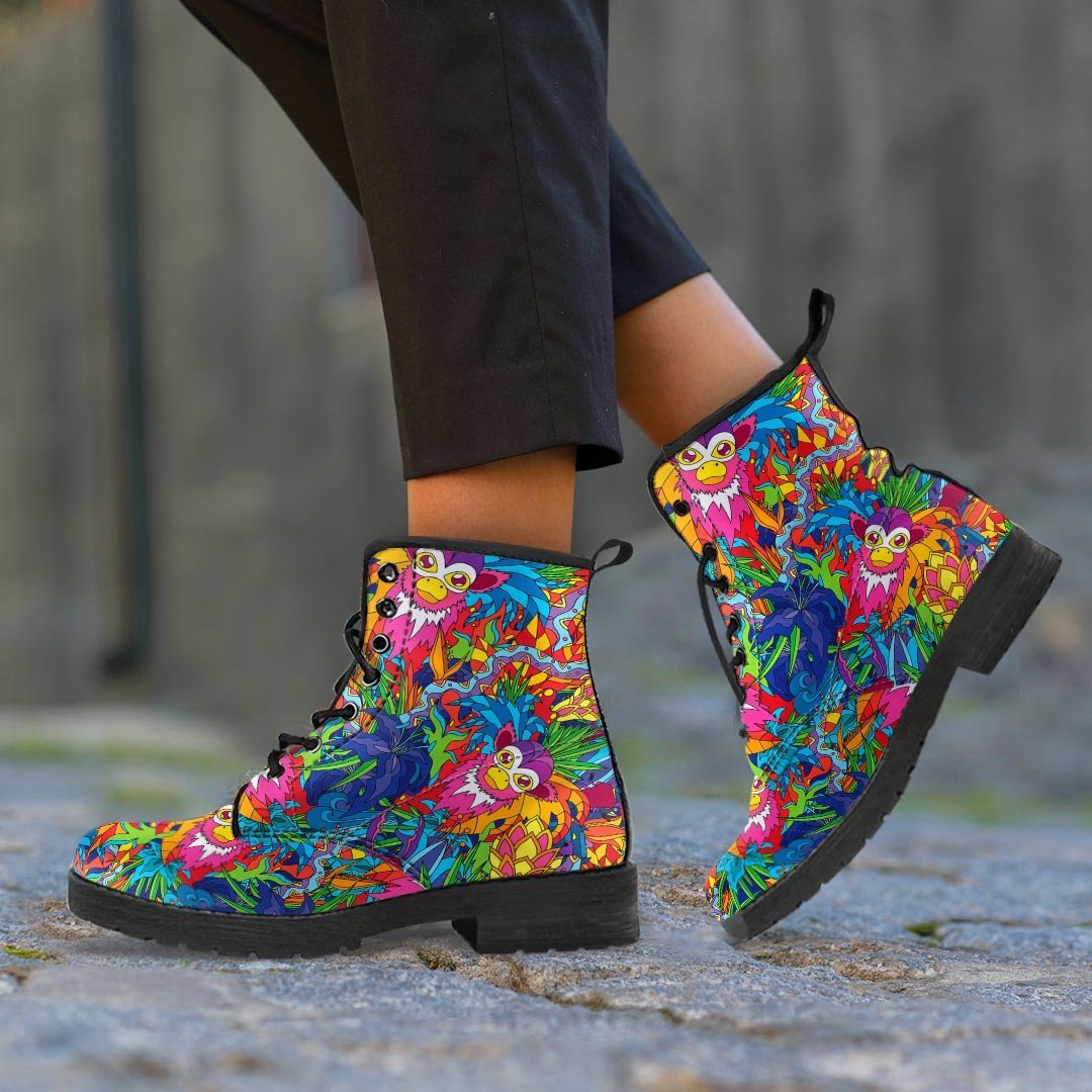 Monkey Trippy Psychedelic Women's Boots-grizzshop