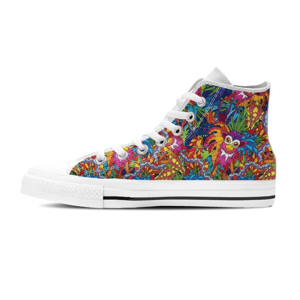 Monkey Trippy Psychedelic Women's High Top Shoes-grizzshop