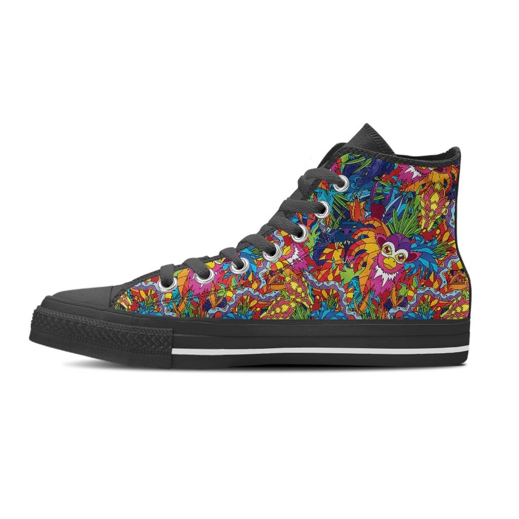 Monkey Trippy Psychedelic Women's High Top Shoes-grizzshop