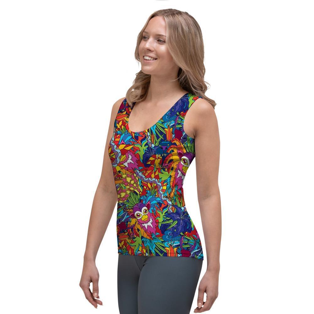 Monkey Trippy Psychedelic Women's Tank Top-grizzshop