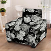 Monochrome Rose Floral Armchair Cover-grizzshop