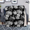 Monochrome Rose Floral Blanket-grizzshop