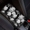 Monochrome Rose Floral Car Console Cover-grizzshop