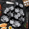 Monochrome Rose Floral Men's Apron-grizzshop