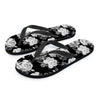 Monochrome Rose Floral Men's Flip Flops-grizzshop