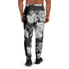 Monochrome Rose Floral Men's Joggers-grizzshop