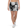 Monochrome Rose Floral Mini Skirt-grizzshop