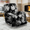 Monochrome Rose Floral Recliner Cover-grizzshop