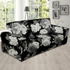 Monochrome Rose Floral Sofa Cover-grizzshop