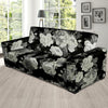 Monochrome Rose Floral Sofa Cover-grizzshop