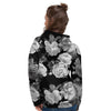 Monochrome Rose Floral Women's Hoodie-grizzshop