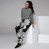 Monochrome Rose Floral Women's Joggers-grizzshop