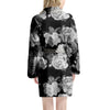 Monochrome Rose Floral Women's Robe-grizzshop