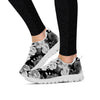 Monochrome Rose Floral Women's Sneakers-grizzshop