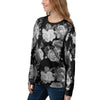 Monochrome Rose Floral Women's Sweatshirt-grizzshop