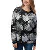 Monochrome Rose Floral Women's Sweatshirt-grizzshop