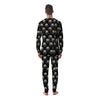 Monochrome Scary Faces Hand Drawn Print Pattern Men's Pajamas-grizzshop