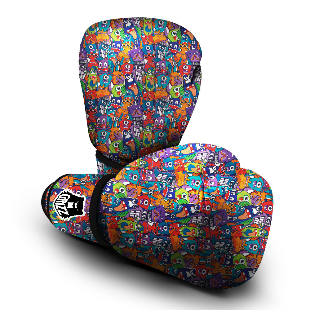 Monster Cute Print Pattern Boxing Gloves-grizzshop