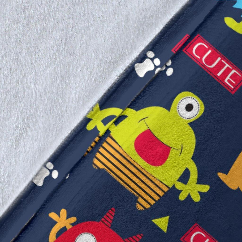 Monster Fluffy Pattern Print Blanket-grizzshop