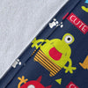 Monster Fluffy Pattern Print Blanket-grizzshop