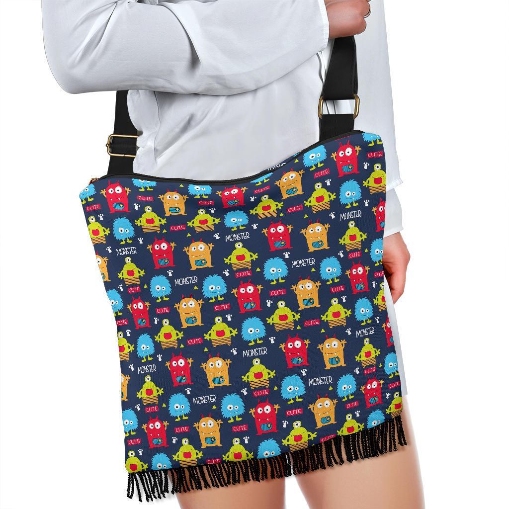 Monster Fluffy Pattern Print Crossbody Bags-grizzshop