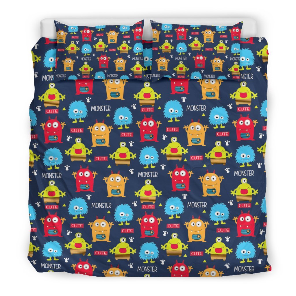 Monster Fluffy Pattern Print Duvet Cover Bedding Set-grizzshop