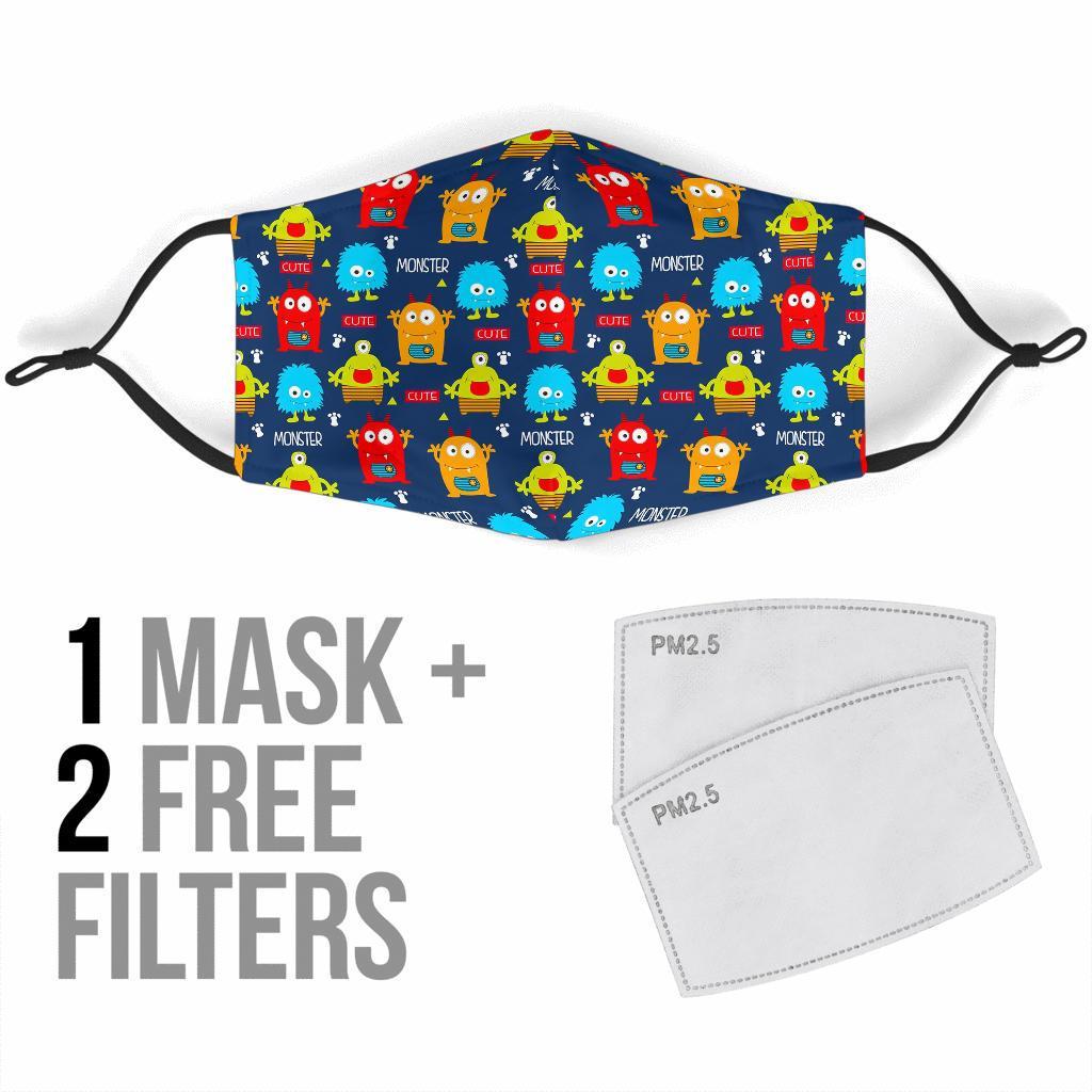 Monster Fluffy Pattern Print Face Mask-grizzshop