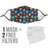 Monster Fluffy Pattern Print Face Mask-grizzshop