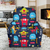 Monster Fluffy Pattern Print Recliner Cover-grizzshop