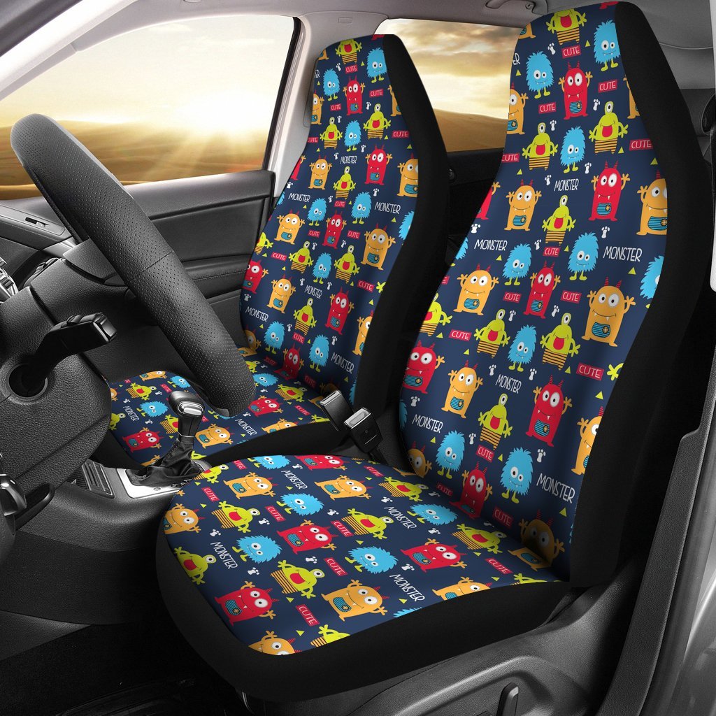 Monster Fluffy Pattern Print Universal Fit Car Seat Cover-grizzshop