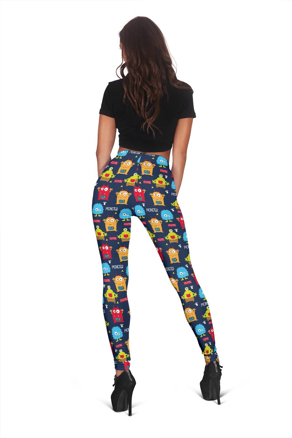 Monster Fluffy Pattern Print Women Leggings-grizzshop